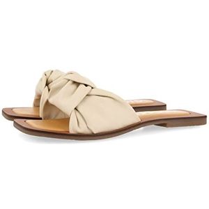 GIOSEPPO Epone lederen sandalen voor dames, met knoopdetail, zwart, Ivoor, 36 EU
