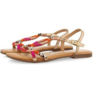 GIOSEPPO Platte sandalen met kralen decoratie, meerkleurig, voor dames Berlise, Meerkleurig, 37 EU