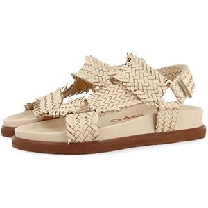 Gioseppo - Lassance - Sandalen - Off-white - BIO Leren - Gevlochten Bandjes