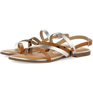 GIOSEPPO Araku-damessandalen met riem, goudkleurig, koeienprint, Foema gorro graduación, 36 EU
