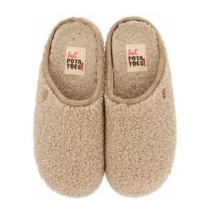 Hot Potatoes - 92093 - Pantoffels - Taupe - Textiel - Duurzaam en Comfortabel