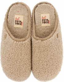 Hot Potatoes - 92093 - Pantoffels - Taupe - Textiel - Duurzaam en Comfortabel