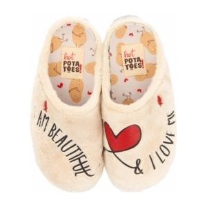 Hot Potatoes - 92105 - Pantoffel - Beige - Textiel - Rubber Zool