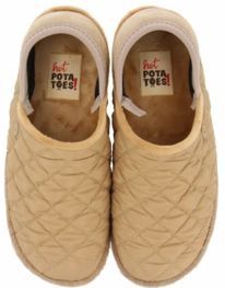 Hot Potatoes - 92107 - Pantoffel - Beige - Textiel - Natuurlijk Rubber