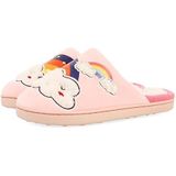 Gioseppo Kidder - Pantoffels - Roze - Geborduurde Wolk en Regenboogmotieven