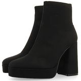 GIOSEPPO Turenki - Enkellaarsjes - Zwart - Leer - Brede Hak en Plateauzool