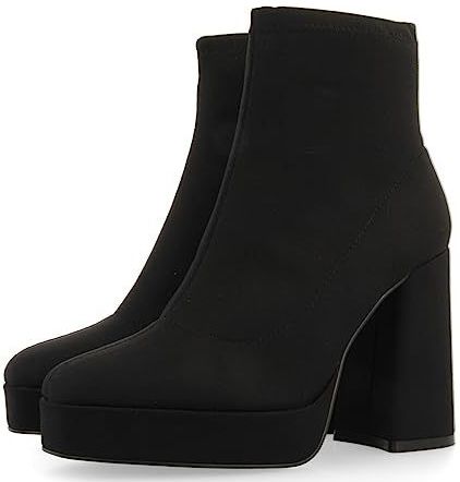 GIOSEPPO Turenki - Enkellaarsjes - Zwart - Leer - Brede Hak en Plateauzool