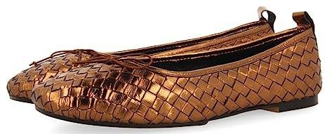 GIOSEPPO Tulbing Ballerina - Brons - Gevlochten Leer - Flexibele Bodem
