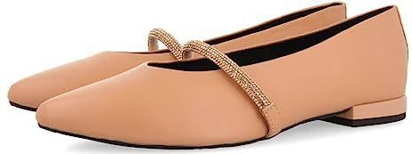 Gioseppo - Lamlash - Ballerina - Nude - Leer - Strass Kristallen