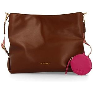 GIOSEPPO Bruine shopper tas met roze details - Kallham, Bruin, One Size