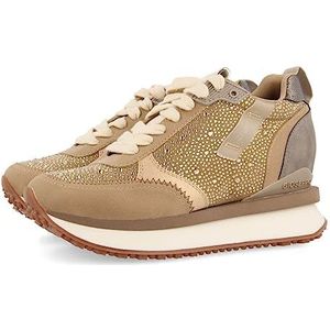 Hanko Damessneakers, beige, effen, met kristallen details, Beige, 41 EU