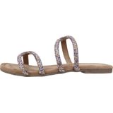 Gioseppo - Temelec Sandalen - Taupe - Leer - Multicolore Strassbandjes
