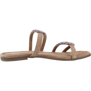 Gioseppo - Temelec Sandalen - Taupe - Leer - Multicolore Strassbandjes