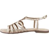 GIOSEPPO Yakima - Damessandalen - Fuchsia - Goudkleurig - Gevlochten Leer