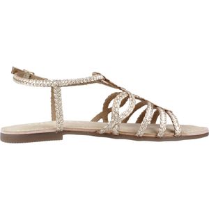 GIOSEPPO Yakima - Damessandalen - Fuchsia - Goudkleurig - Gevlochten Leer