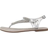 GIOSEPPO Poussan Sandalen - Zilver - Leer - Strass-steentjes - Flexibele Bodem