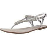 GIOSEPPO Poussan Sandalen - Zilver - Leer - Strass-steentjes - Flexibele Bodem