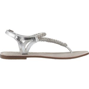 GIOSEPPO Poussan Sandalen - Zilver - Leer - Strass-steentjes - Flexibele Bodem