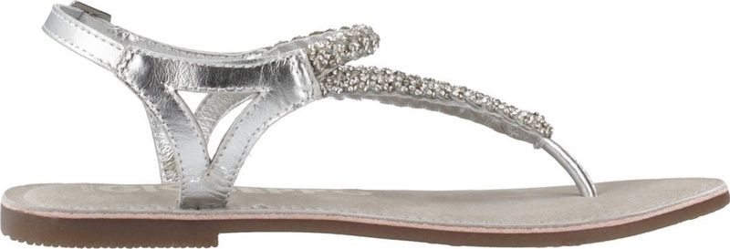 GIOSEPPO Poussan Sandalen - Zilver - Leer - Strass-steentjes - Flexibele Bodem