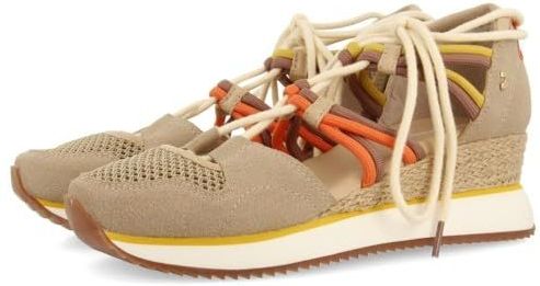 GIOSEPPO Iona - Damessneakers - Beige - Gecombineerde Sleehak - Gevoerde Binnenzool