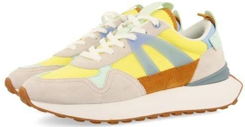 Gioseppo - Adair Sneakers - Geel - Mix van Materialen - Uitneembare Binnenzool