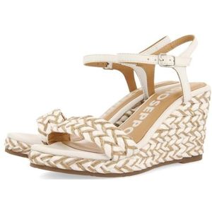 GIOSEPPO Tigard, espadrilles damessandalen, sleehak, wit, maat 40, Wit, 40 EU