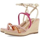 Gioseppo - Rometta - Sandalen - Lederen - Meerkleurige Bandjes - Hoge Jute Hak