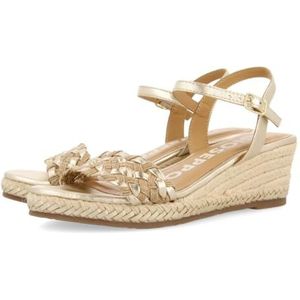 GIOSEPPO Sunol Sandalen - Donker Goud - Leer - Gevlochten Schep - 6 cm Wig