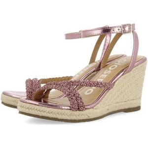 Gioseppo - Menfi - Sandalen - Fuchsia - Hoge Sleehak van Jute - 8,5 cm Hakhoogte