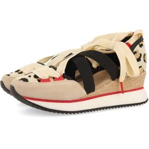 Gioseppo - Rowlett - Sandalen - Luipaardstof - SuÃ¨de met Rode Accenten