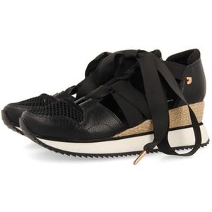 Muir Espadrille Sneakers voor dames, met riem, zwart, Zwart, 38 EU