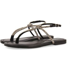 Gioseppo - Sandalen - Zwart - Met Veelkleurige Stenen