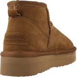 Cognac Plateau Laarzen - Leer - Warme Voering - Zonder Sluiting