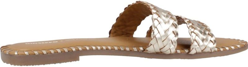 Slippers - Platte Leren Sandalen - Dubbele Gevlochten Riem - Geborduurde Rand