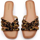 Gioseppo - Isabelle - Dames Sandalen - Bruin - Leer - Dierenprint