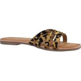 Gioseppo - Isabelle - Dames Sandalen - Bruin - Leer - Dierenprint