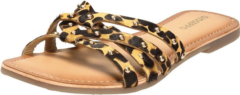 Gioseppo - Isabelle - Dames Sandalen - Bruin - Leer - Dierenprint