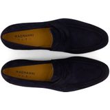 Instappers Magnanni  donkerblauw leer