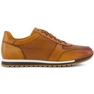 Magnanni veters sneakers bruin effen leer