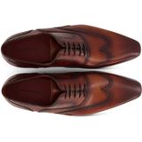 Magnanni nette schoenen bruin effen leer en rubber