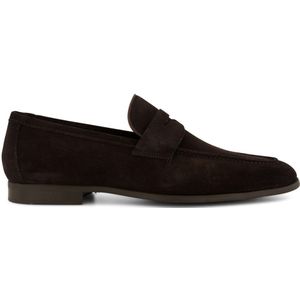 Bruine Magnanni instappers leer suede