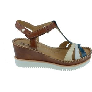 Pikolinos Sandaal Aguadulce W3Z-1776C1 Cognac Blauw Combi
