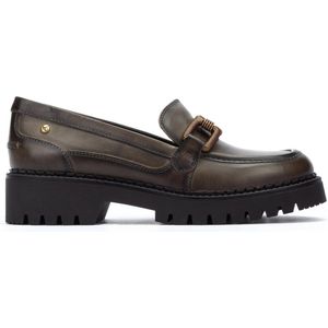 Pikolinos, Schoenen, Dames, Groen, 38 EU, Studded Platform Loafer