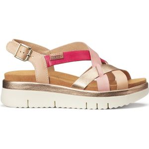Sandalen in leer met sleehak Palma PIKOLINOS. Polyurethaan materiaal. Maten 37. Beige kleur