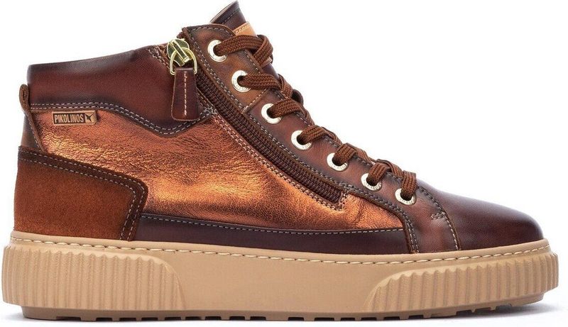 Pikolinos - Hoge Sneakers - Rood - Leer