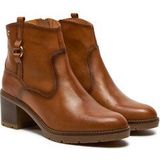 Pikolinos - W7H-8817 - Leren Enkellaarsjes - Bruin - 5 tot 8 cm Hakhoogte - Ritssluiting