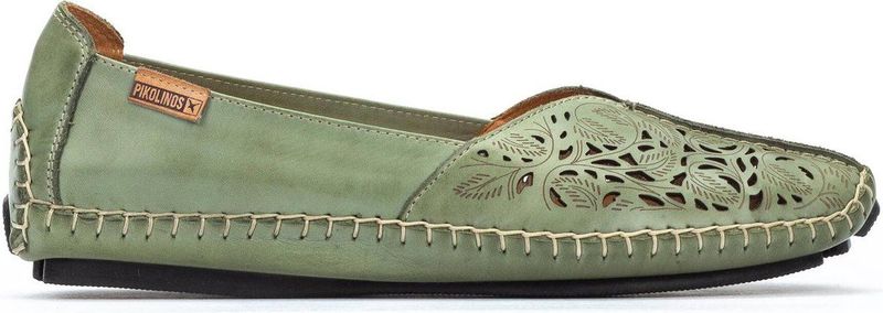 Pikolinos - Geperforeerde Instapper - Groen - Suède