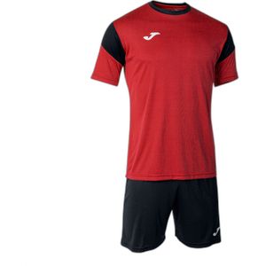 Joma Phoenix Voetbalset Korte Mouw Kinderen - Rood / Zwart | Maat: 152