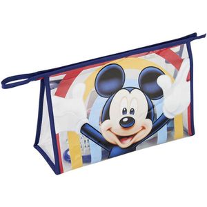 CERDÁ LIFE's LITTLE MOMENTS - Neceser Infantil Transparante Mickey Mouse Compuesto de [Vaso de Plástico Cepillo de Pelo Toalla Microvezel] Licencia Oficial Disney, Azul, Blauw, Journey