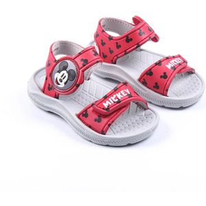 CERDÁ LIFE'S LITTLE MOMENTS, Strandsandalen voor kinderen, van EVA en bedrukt met Mickey karakters, rubberen flip-flops met hielbevestiging en klittenbandsluiting, officieel Disney-licentieproduct, rood, 27 EU